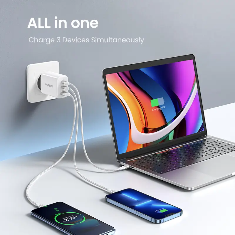 UGREEN 65W PD Charger Quick Charge 4.0 3.0 Type C PD USB Charger for iPhone 18 17 16 Pro Max Fast Charger For Laptop PD Charger - 3