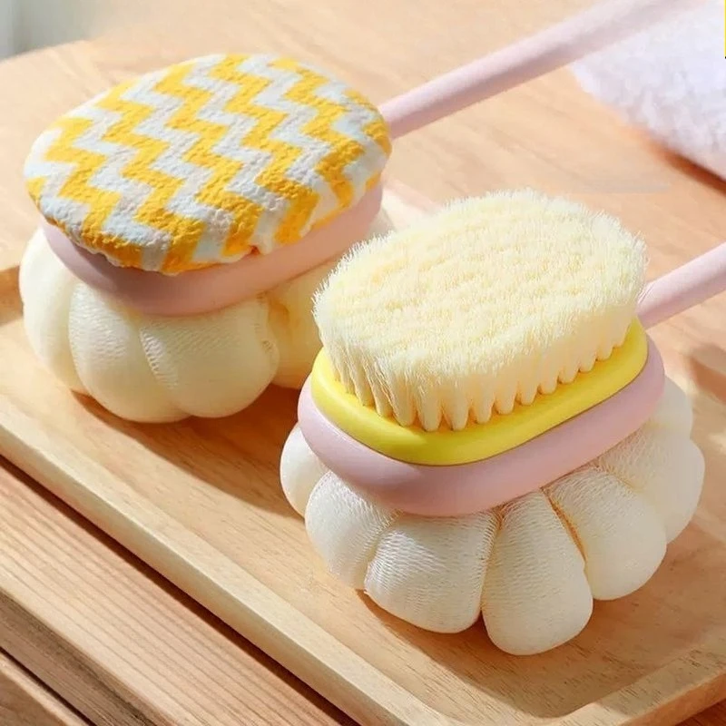 

Double-Sided Long Handle Bath Sponge Brush Exfoliating Back Scrubber Massage Shower Brush Body Cleaning Tool for Men and Women