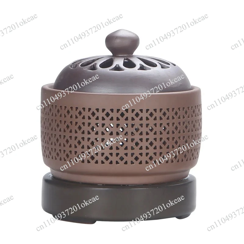 Plug-in 110V/220V Electronic Incense Burner Ceramic Household Night Light Timing Adjustable Temperature Essential Oil Lamp