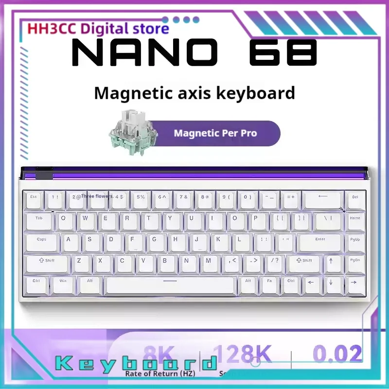 Megalion Nano68 Magnetic Axis Keyboard Nano68ttc Heavenly King Axis Adjustable Rt0.01 Tablet Laptop Esports Gaming Keyboard