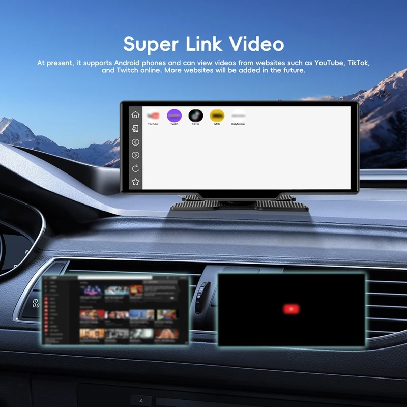 Super Sale 10.26-Inch 4K High-Definition Dash Cam, Cross-Border Car Navigation System, CarPlay Car Center Console Display