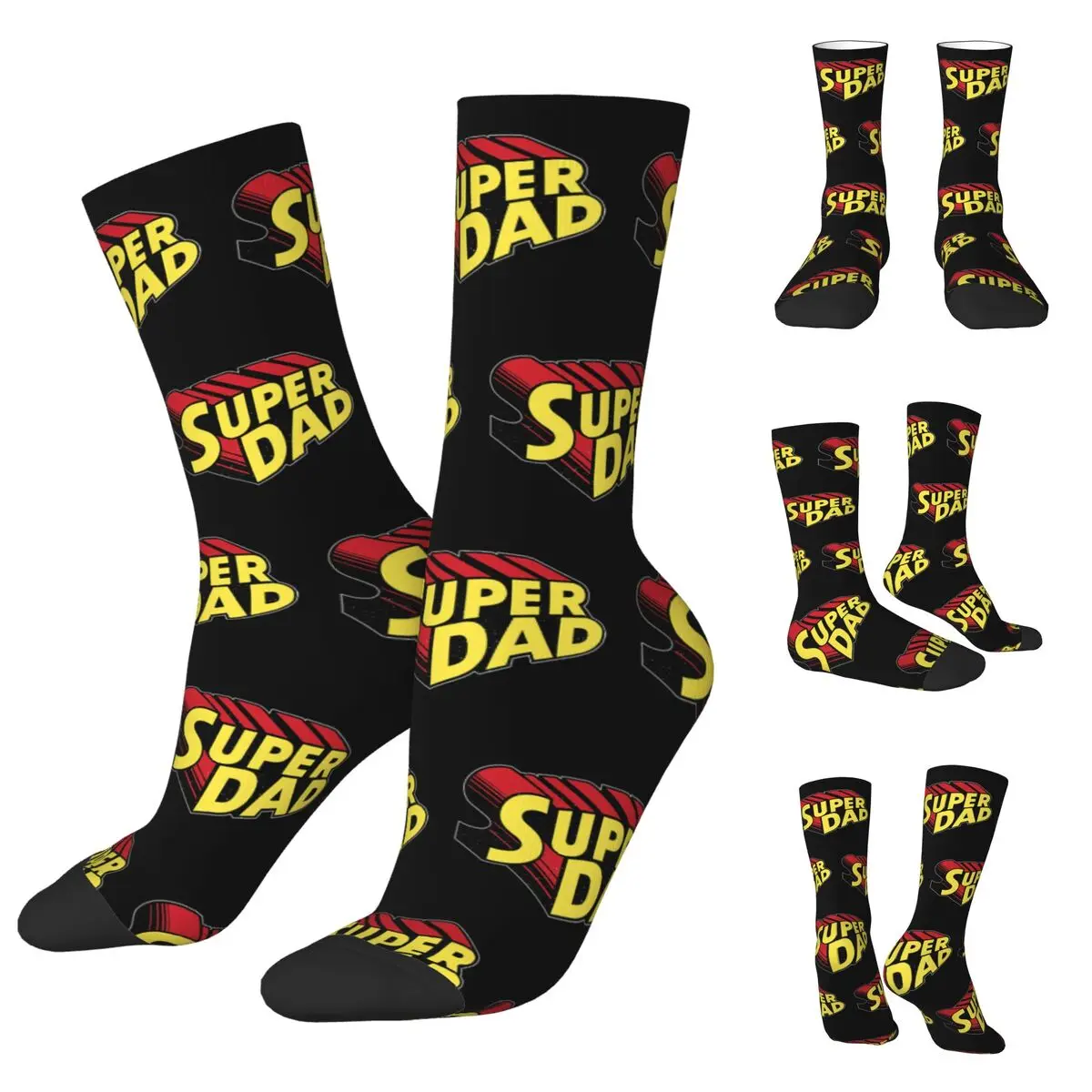 

Super Dad cosy Unisex Socks,Cycling Happy 3D printing Socks,Street Style Crazy Sock