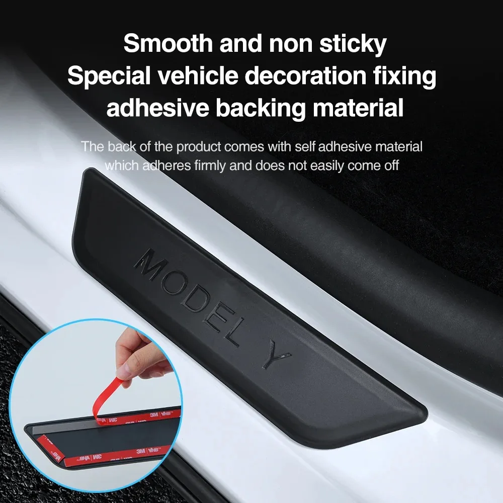 For Tesla Model 3 Pedal Protection Strip 4Pcs/Set Accessories Model Y Juniper Door Sill Decoration Wrap Cover 2020 - 2026 view 6