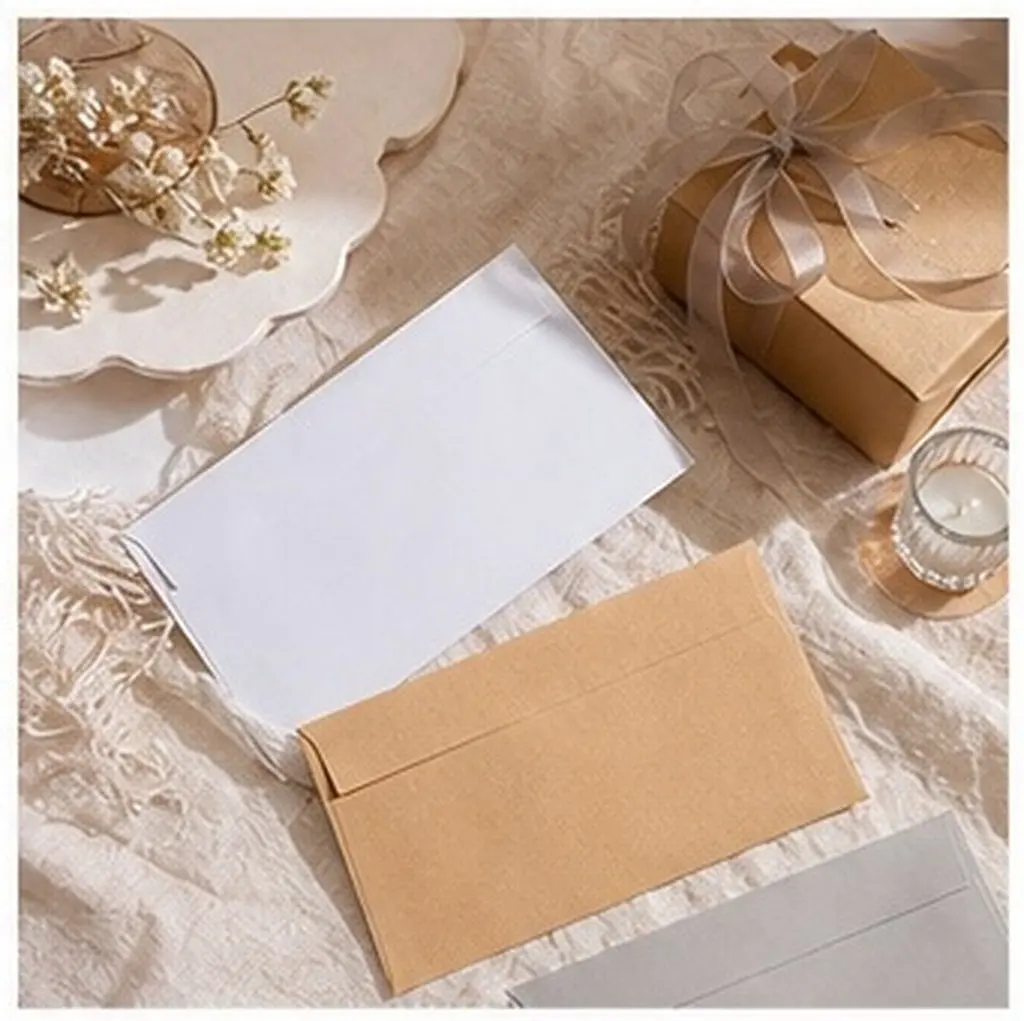 20Pcs Please Invitation Envelope Kraft Paper Blank Envelope Perfect for Wedding Birthday Party Thank You Note Message Storage