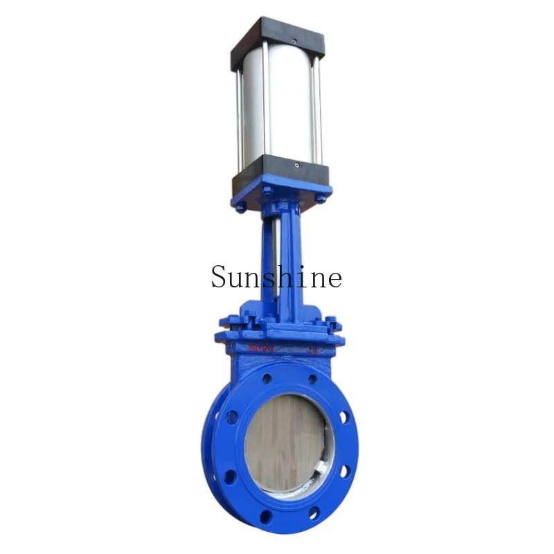 

Pneumatic Knife Gate Valve PZ673H Round 10 Pair Clip Type 16 Plate Slurry Valve