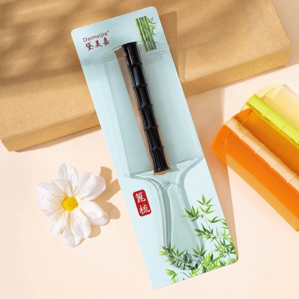 المحمولة على الوجهين الخيزران القمل مشط إزالة القشرة فروة الرأس فائقة الكثافة التطهير فروة الرأس مشط المهنية السلس تدليك مشط #5