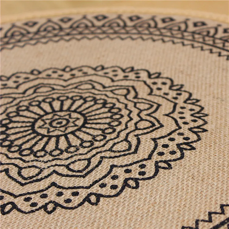 Circular Japanese‑Style Jute Meditation Cushion Round Tatami Floor Cushion for Home Balcony Living Room Bay Window Decoration