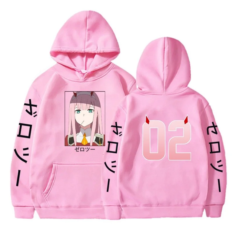 Anime Darling In The Franxx Zero Two Funny Graphic Printed Hooded Men Women Streetwear  Hoodies Oversized Harajuku Sweatshirt