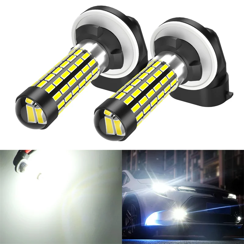 KAFOLEE 2PCS H27 881 2400LM Headlight LED 3014 78SMD Super Bright 6000K White Fog Lamps For Car 12V Daytime Running Lights Bulbs