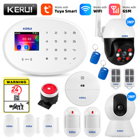 KERUI Tuya Smart WIFI GSM Alarm System Works With Alexa Home Security Wireless 433Mhz Burglar Alarm Door Window Sensor Detector