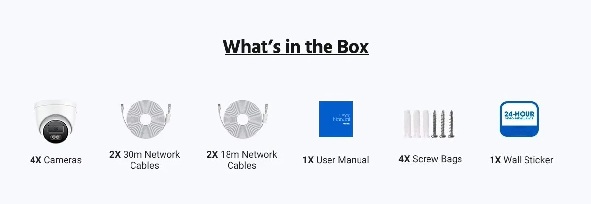 ANNKE C1200 12MP 4 قطعة مجموعة PoE IP الأمن AI واسعة النطاق الذكية الهجين ضوء SD فتحة للبطاقات ميكروفون قبة CCTV IP67
