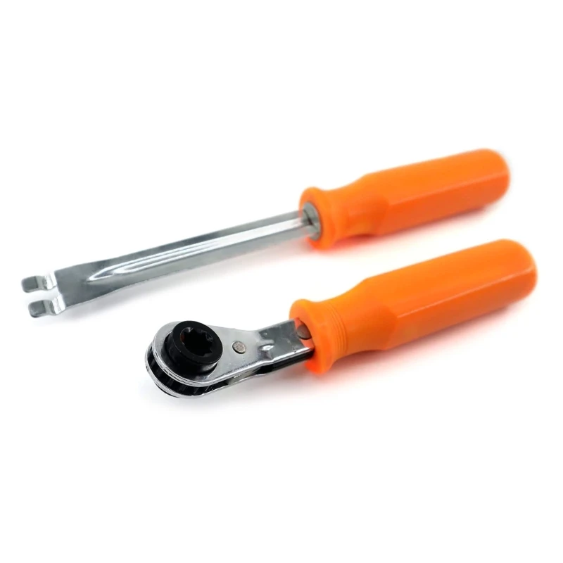 2Pcs Car Automatic Slack Adjuster Release Tool Double Square Ratcheting Wrench