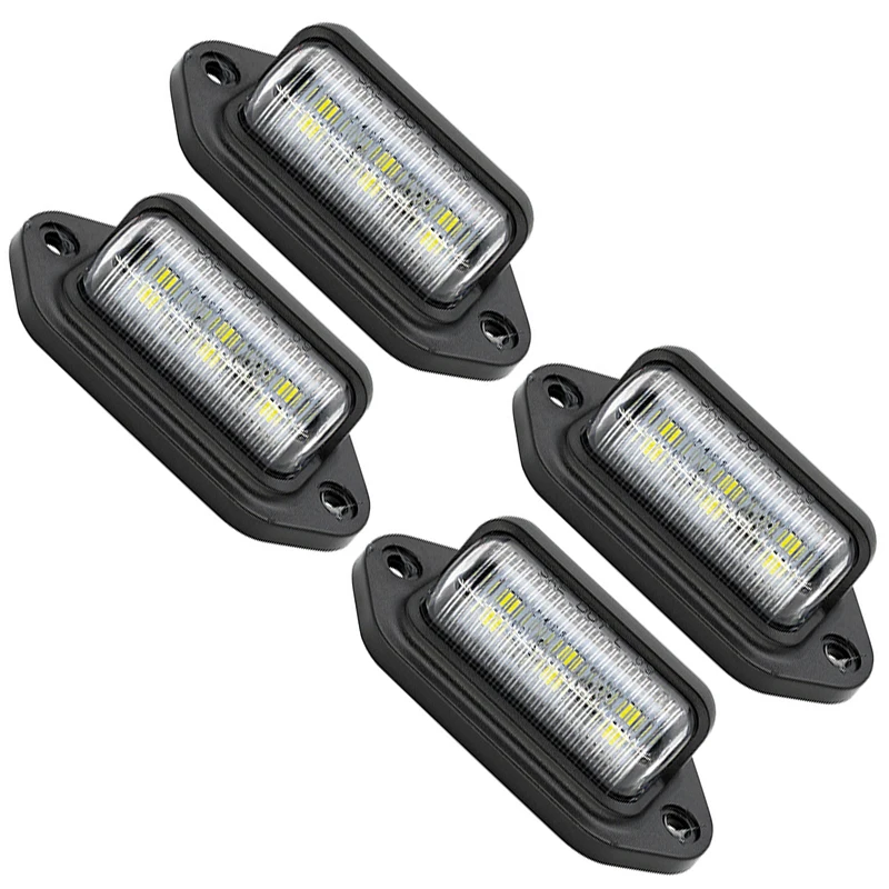 

4Pcs/Set Car License Number Plate Light White Bulbs License Plate Lights Universal Car SUV Truck Trailer Van Tag Step Lamp