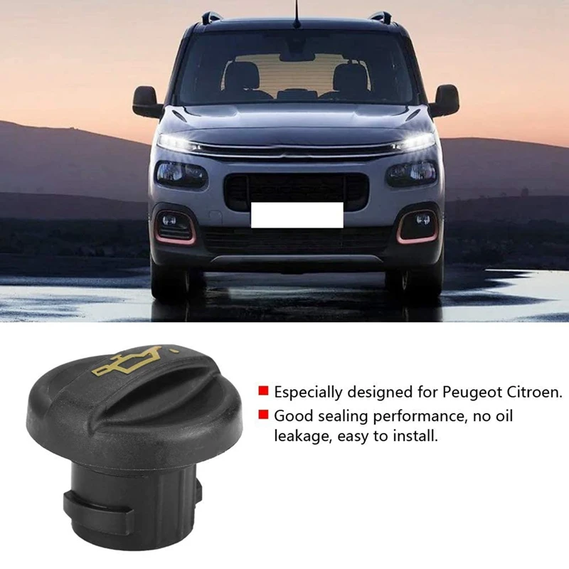 Car Engine Oil Cap Filler Cover For Peugeot 207 307 For Citroen 1.4HDI 1.6HDI 2.0HDI 1180F9