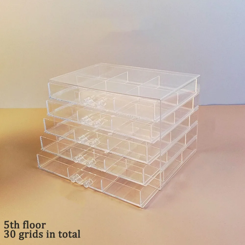 120Grids Jewelry Storage Box Drawer Style Acrylic Nail Art Organizer Box Dustproof Ring Earring Jewelry Sorting Box Desktop