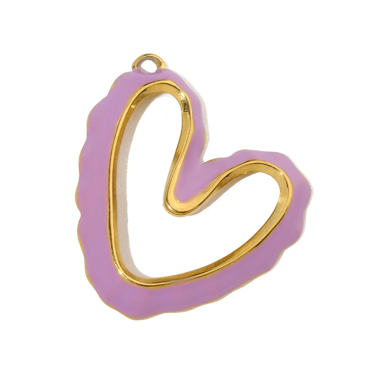 3pcs/Lot French Antique Pink Flower Stainless Steel Diy Charms Women Heart Evil Eye Necklace Pendant Wholesale Jewelry