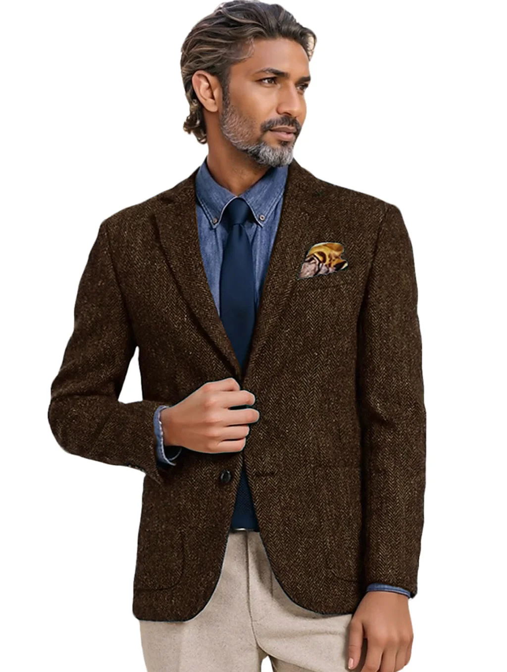 

Blazers Men's Single Jacket Men Suits High Quality Fashionable Social Men's Items Male Suit Standard Collar Single-Breasted