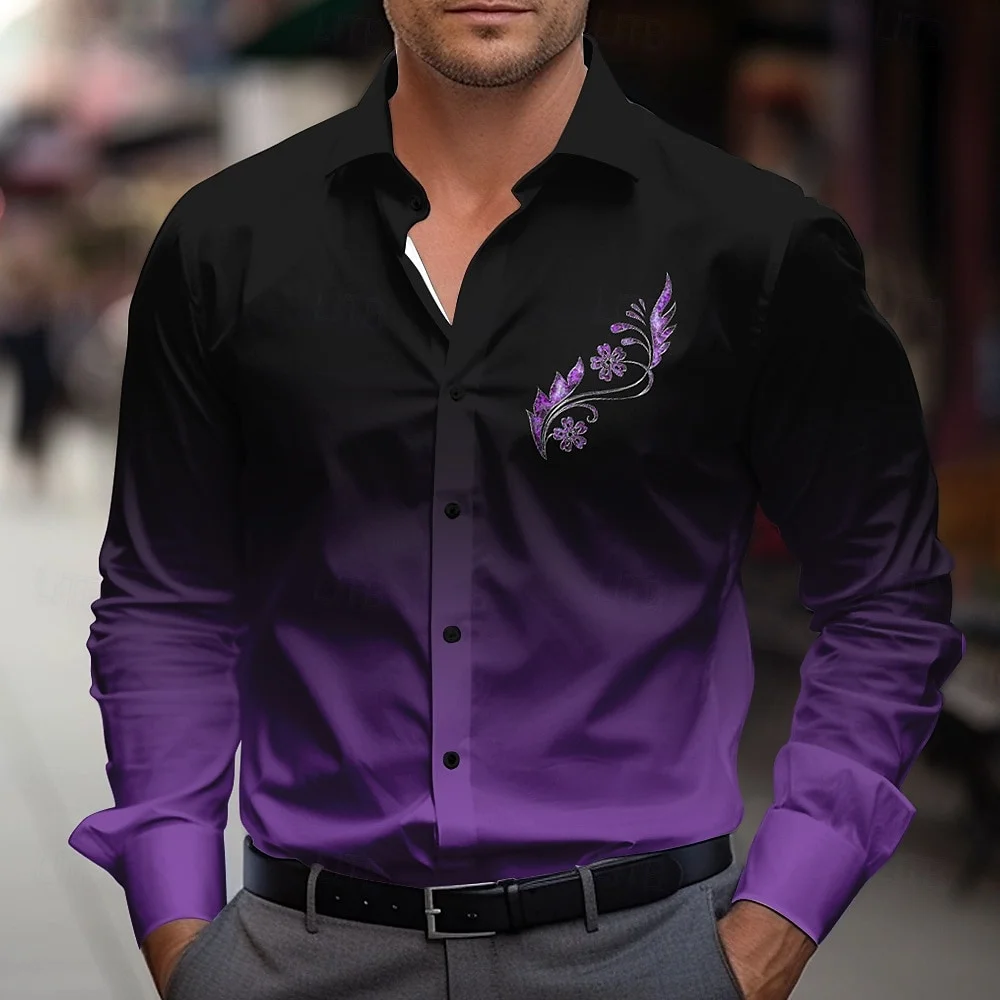 Chemise de Noël pour hommes avec motifs College en 3D pour le commerce extérieur, habillage à la mode, chemise à boutons à col rabattable, extérieur, nouveau