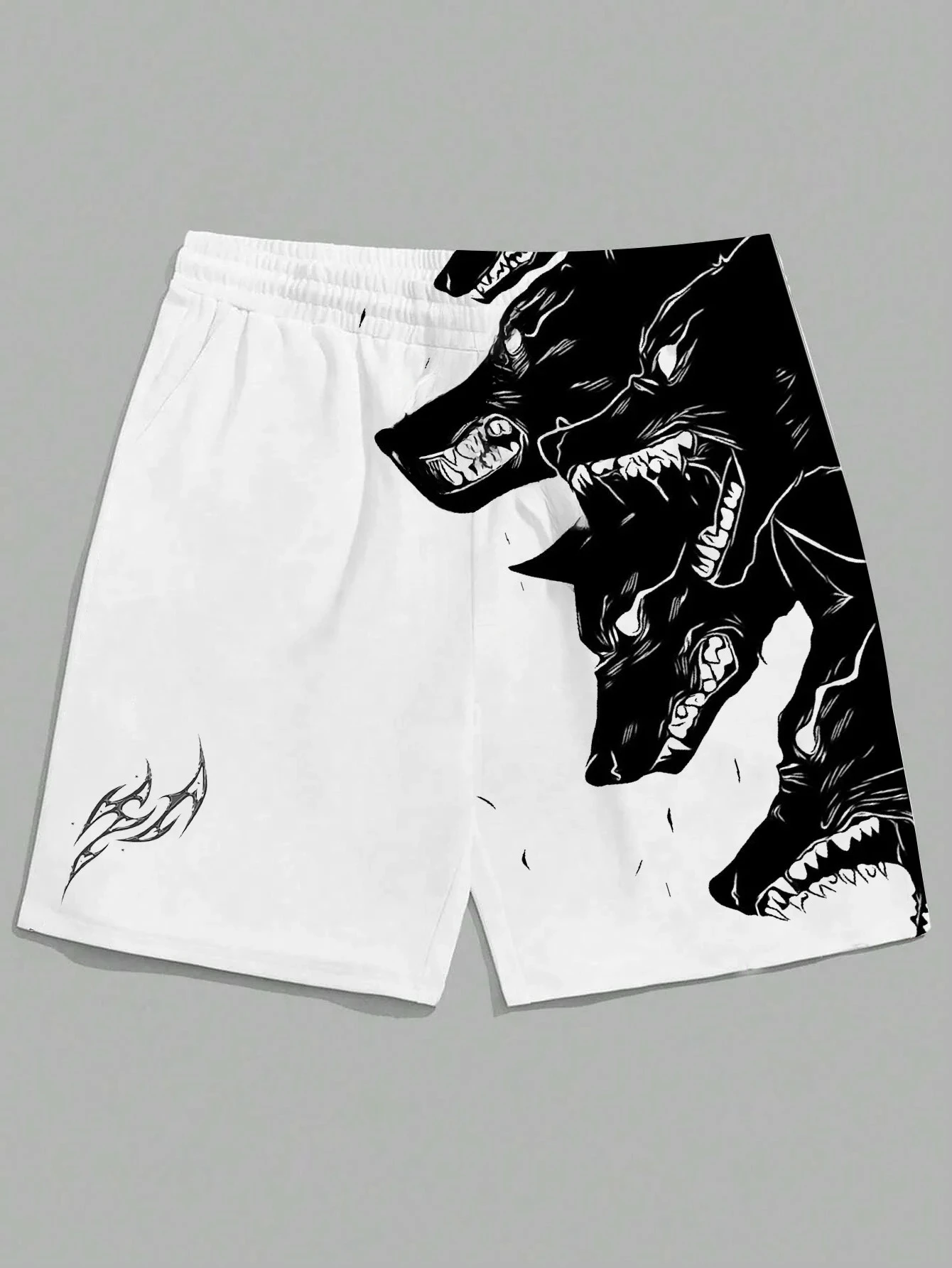 

New Men's Summer Shorts Loose Casual Home Shorts 3D Printed Sporty Three Headed Wolf Print Harajuku Shorts Hawaii Beach Shorts