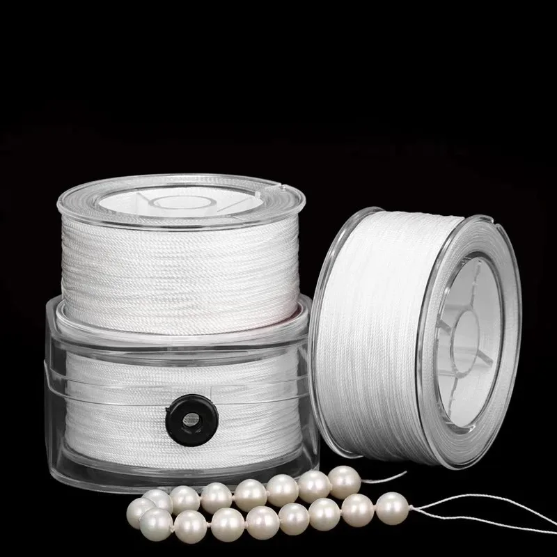 1 rolo 0.8mm cabo de miçangas transparente corda de cristal não elástica para fazer jóias diy linha de pesca pulseira colar artesanato