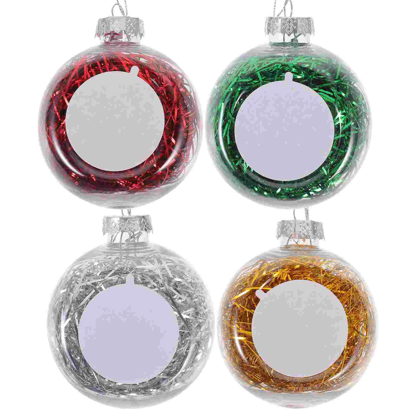 

4 Pcs Sublimation Christmas Balls Decorations Spheres 2023 for Tree Outdoor Xmas Party Ornaments Pendant Large Noel