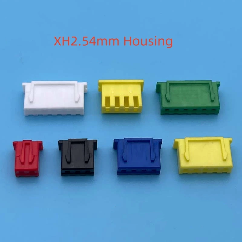 50pcs/Lot XH2.54-2P/3P/4P Rubber Shell / Straight Needle / Curved Needle Color Red Black Yellow Green Blue XH 2.54mm Plug Socket