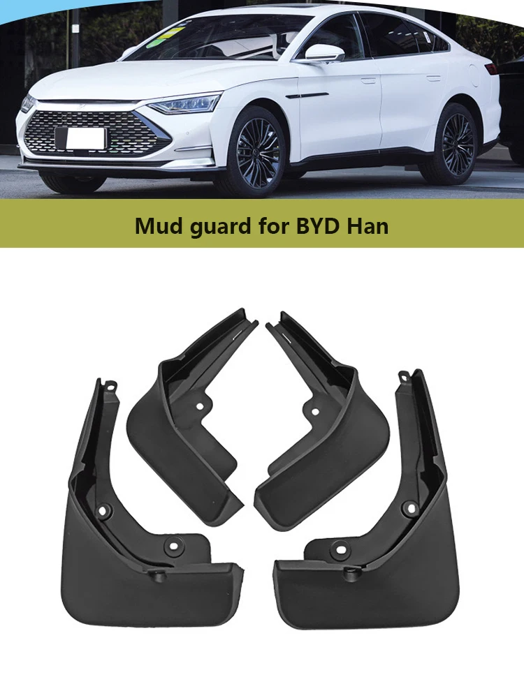 

4pcs Black Mud Flaps For BYD Han EV Han DM 2022 2023 2024 Mudflaps Splash Guards Mud Flap Front Rear Mudguards Fender