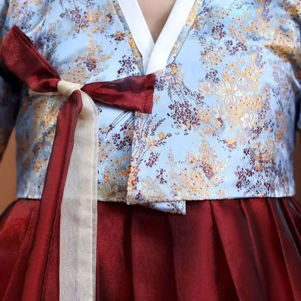 Vestido de palacio de Corea del Sur 2025, Hanbok tradicional mejorado con estampado, vestido de baile de estilo étnico coreano para mujer, traje de actuación