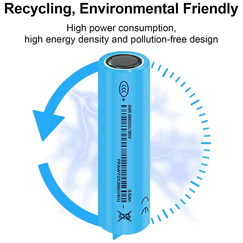 جديد 2025 18650 بطارية ليثيوم 3500 مللي أمبير 3.7 فولت 10A INR18650 القدرة الحقيقية 3500 مللي أمبير مصباح يدوي عالي الطاقة 18650 بطاريات قابلة للشحن #2