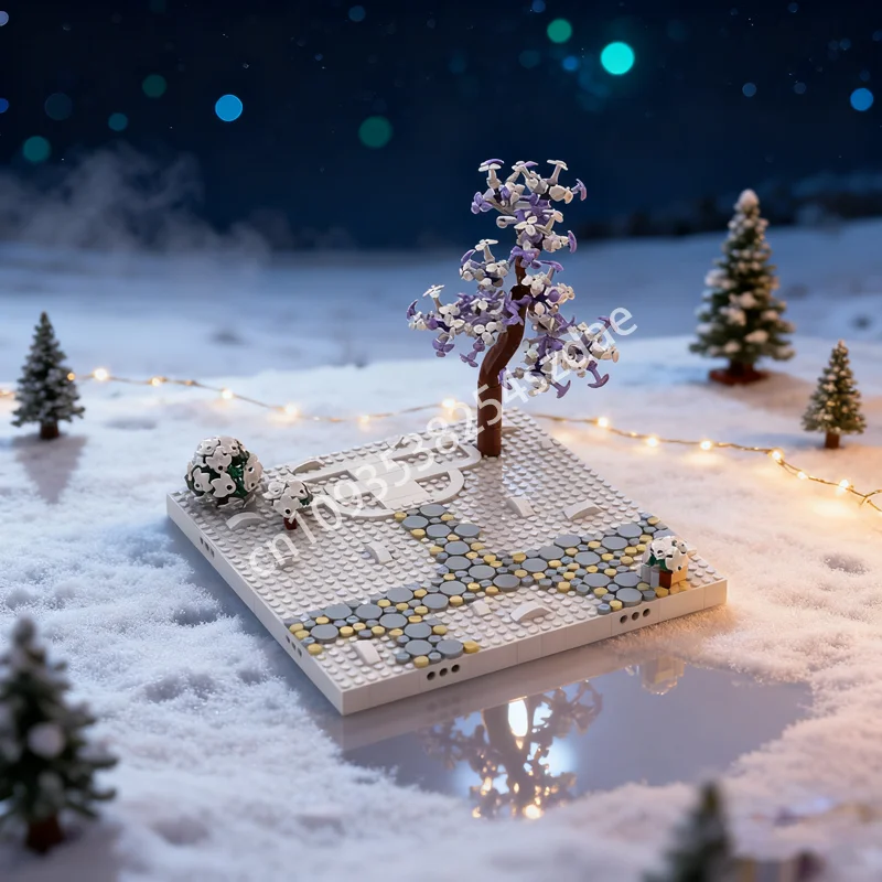 

500 шт. MOC, набор для демонстрации зимней деревни, сезонная модель, строительные блоки, архитектура, игрушка «сделай сам», креативные рождественские подарки, кирпич для детей