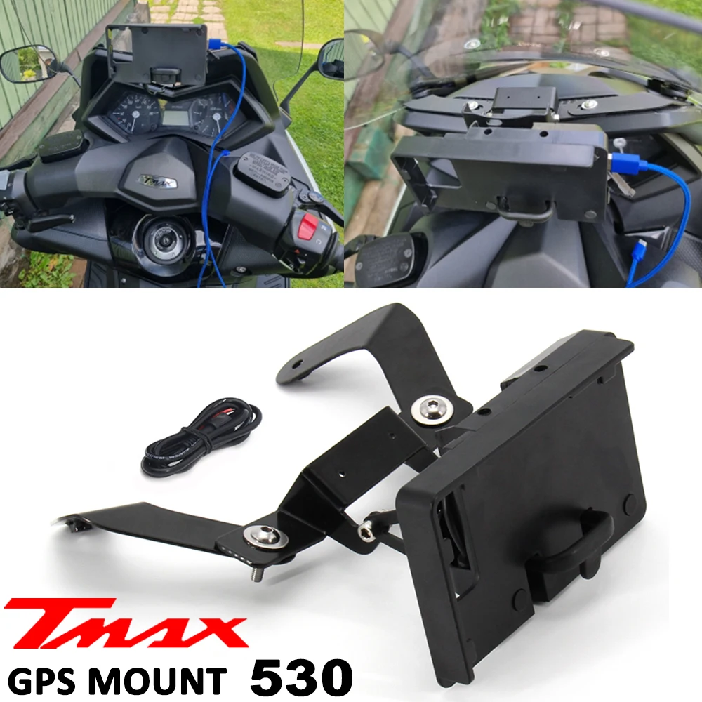 

For YAMAHA TMAX 530 T-MAX 530 2012 2013 2014 2015 2016 Motorcycle Accessories Windscren Bracket Mount Smartphone GPS Holder