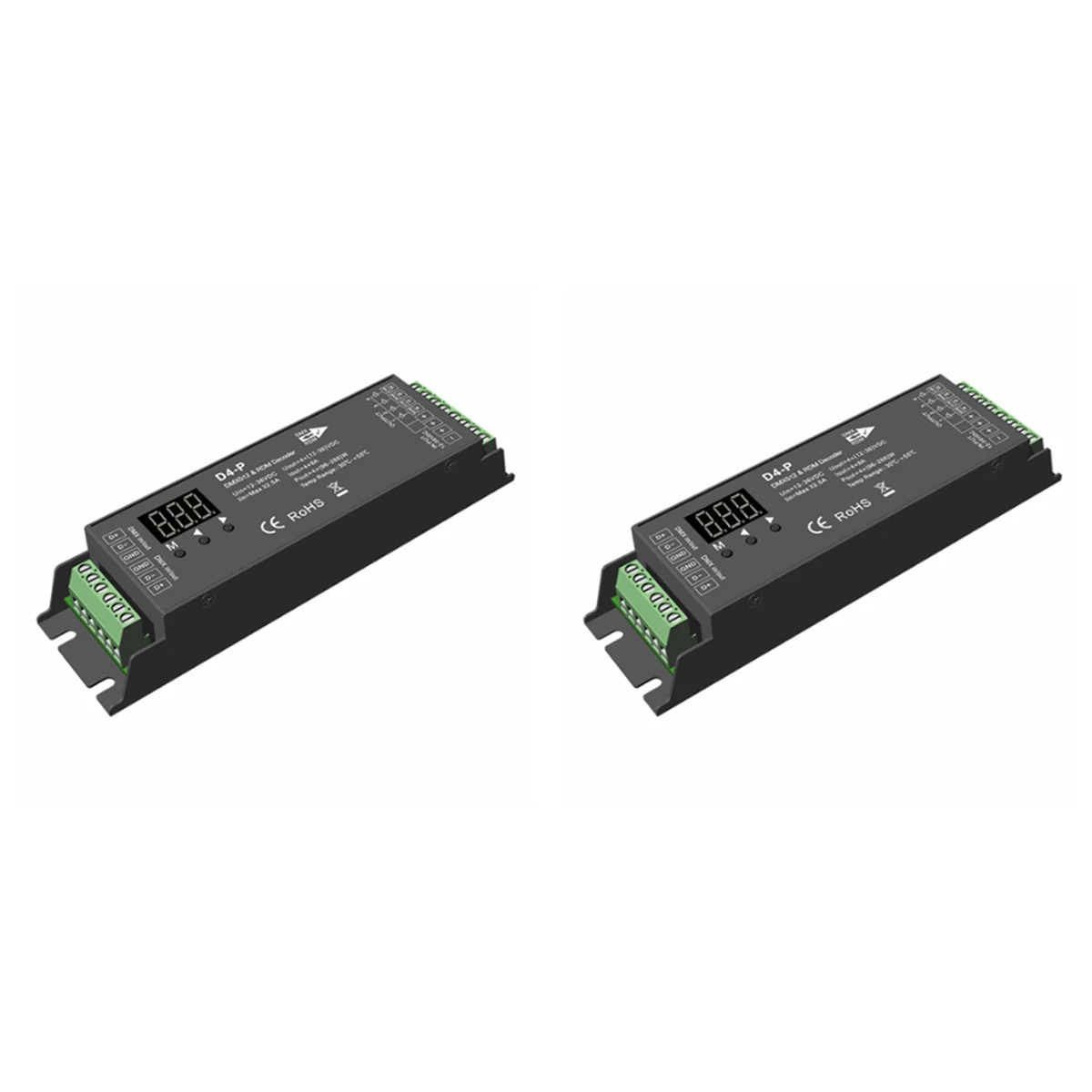 【CLEARANCE】4X D4-P 4 Channel PWM Constant Voltage DMX &RDM LED Decoder Controller Digital Display XLR3 RJ45 Port DC12-36V