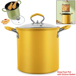 Stainless Steel Deep Fryer With Frying Basket 3L Mini Pot Kitchen Specific Frying Chicken French Fries Tempura Cooking Tools