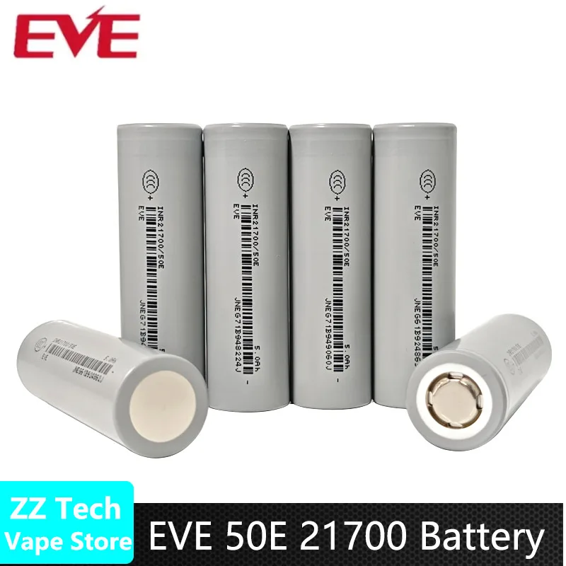 New EVE 21700 50E Battery 5000mAh High-capacity 15A 3.7V Rechargeable 3C Lithium ion battery 21700 Battery For Flashlight Toys
