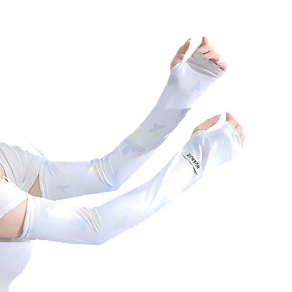 

Gradient Butterfly Sun Protection Sleeves Adjustable Anti-ultraviolet Ice Sleeves UPF50+ Breathable Cycling Arm Sleeves