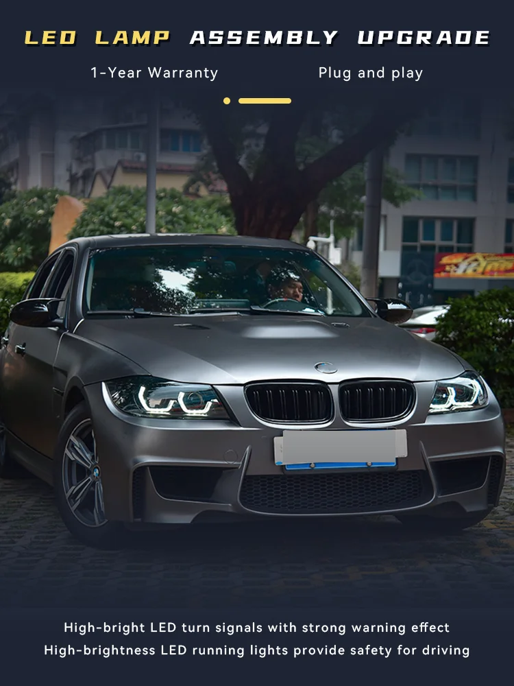 Car Lights For BMW E90 316i 318i 320 328 330i Headlight 2005-2012 Front Projector Lens Head Lamp LED DRL Dynamic Auto Accessory