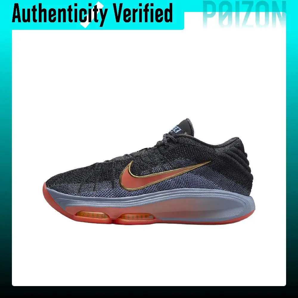 Nike GT Hustle 3 Basketball Shoes Unisex Low-top Dark Gray/Gray Rock/Metal Gold/Light Wild Mango FV5952-001