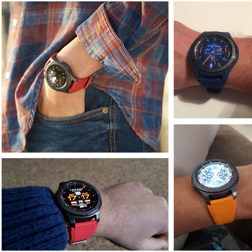 サムスンギャラクシーウォッチ用シリコンケースとバンド,時計保護カバー,46mm, 42mm,44mm, 46mm