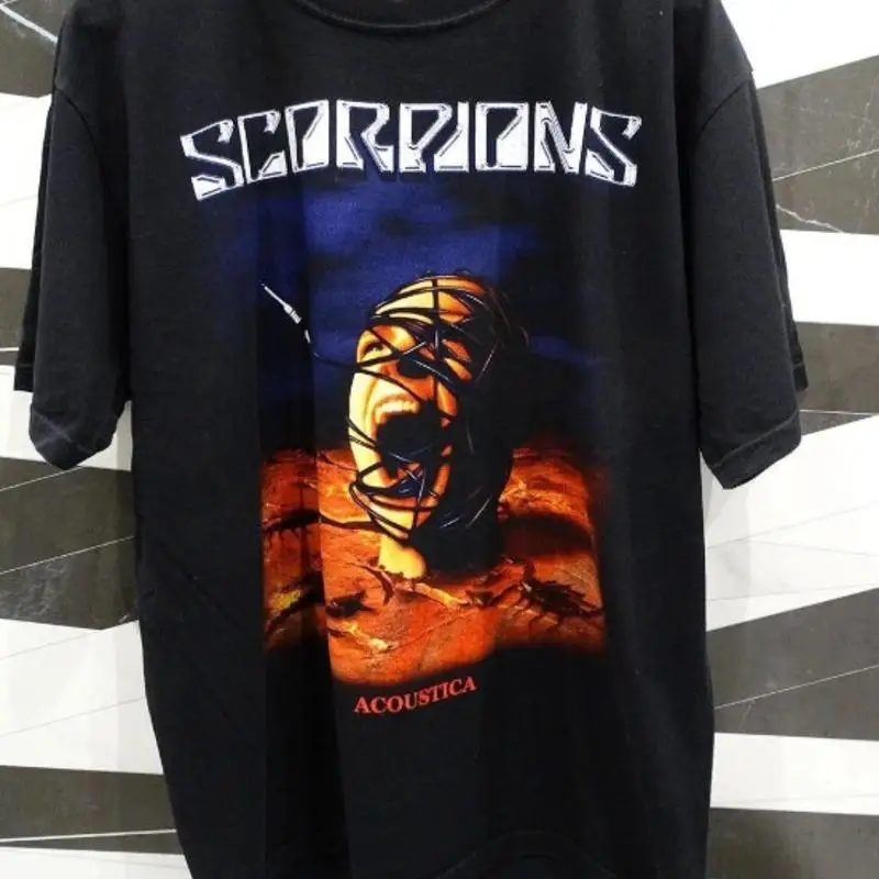 

Базовая черная футболка Scorpions Band 90S Acoutica S 4Xl