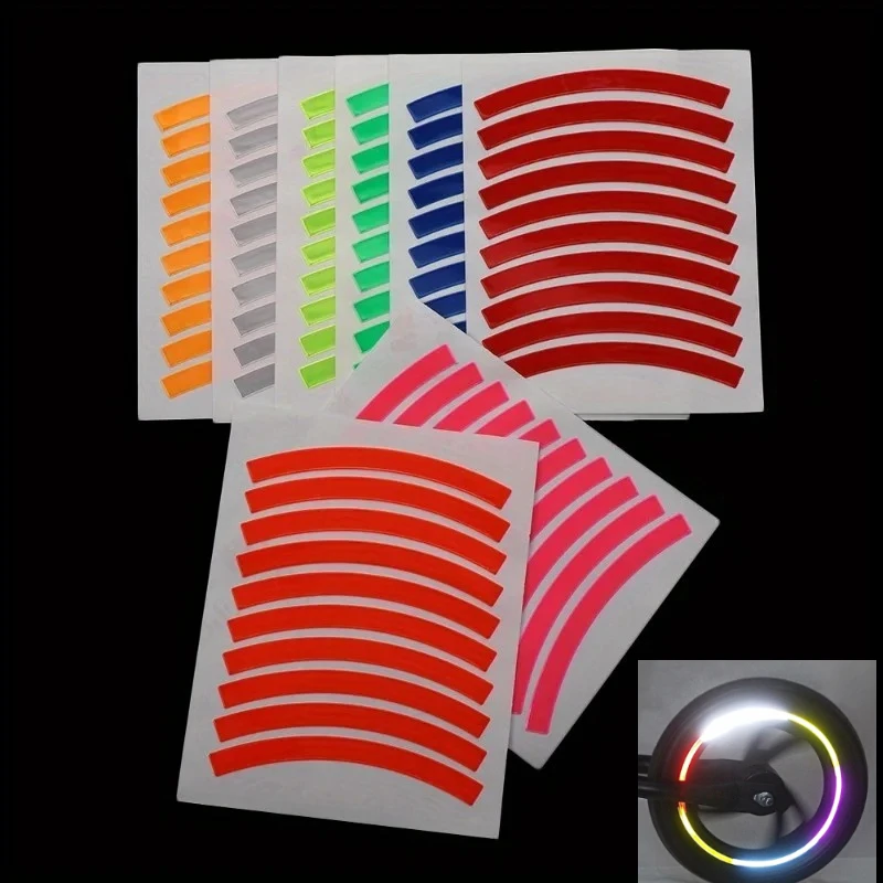 1set Sheet Reflective Tire Stickers for Bicycles Motorcycles Boost Night Visibility Safety Ideal Christmas Gift Idea image 2