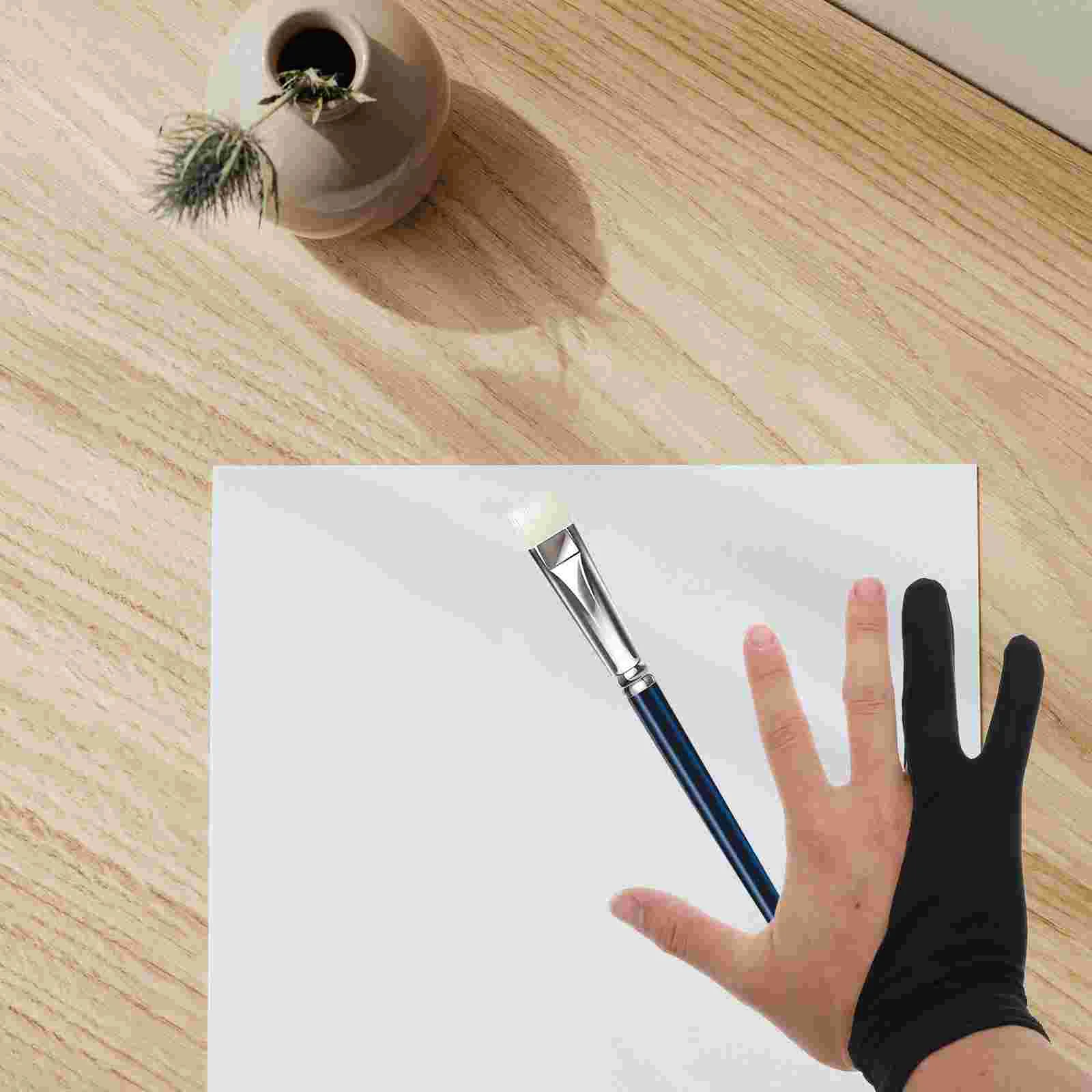 4 Pcs Gloves Painting Sketch Anti-Mishandling Protection Artist Black Paper Sketching Man