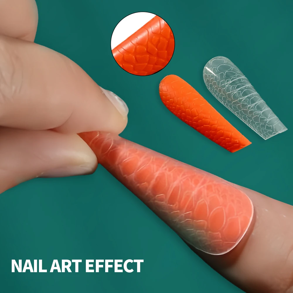 Nailpop Nail Dual Forms Modello di pelle di serpente 3D 12 dimensioni Salone professionale Stampi per estensione acrilica gel per la casa Unghie riutilizzabili 120 pezzi