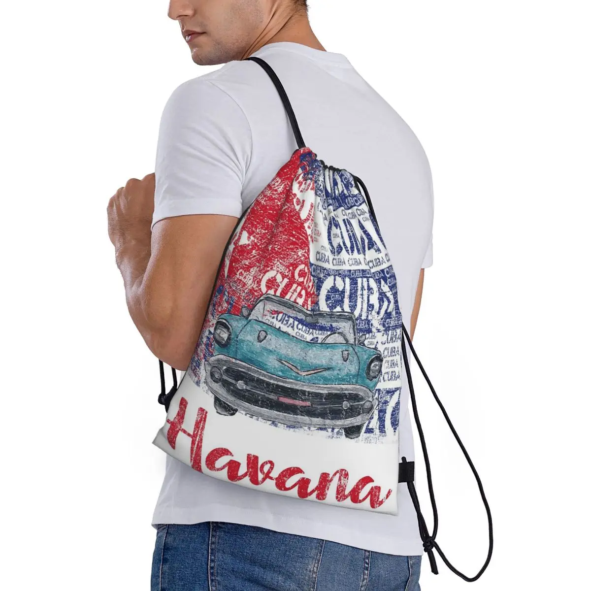 

Cuba Cuban Havana Flag Gift Backpacks Multi-function Drawstring Bags Sundries Bag Book Bags for Travel Students
