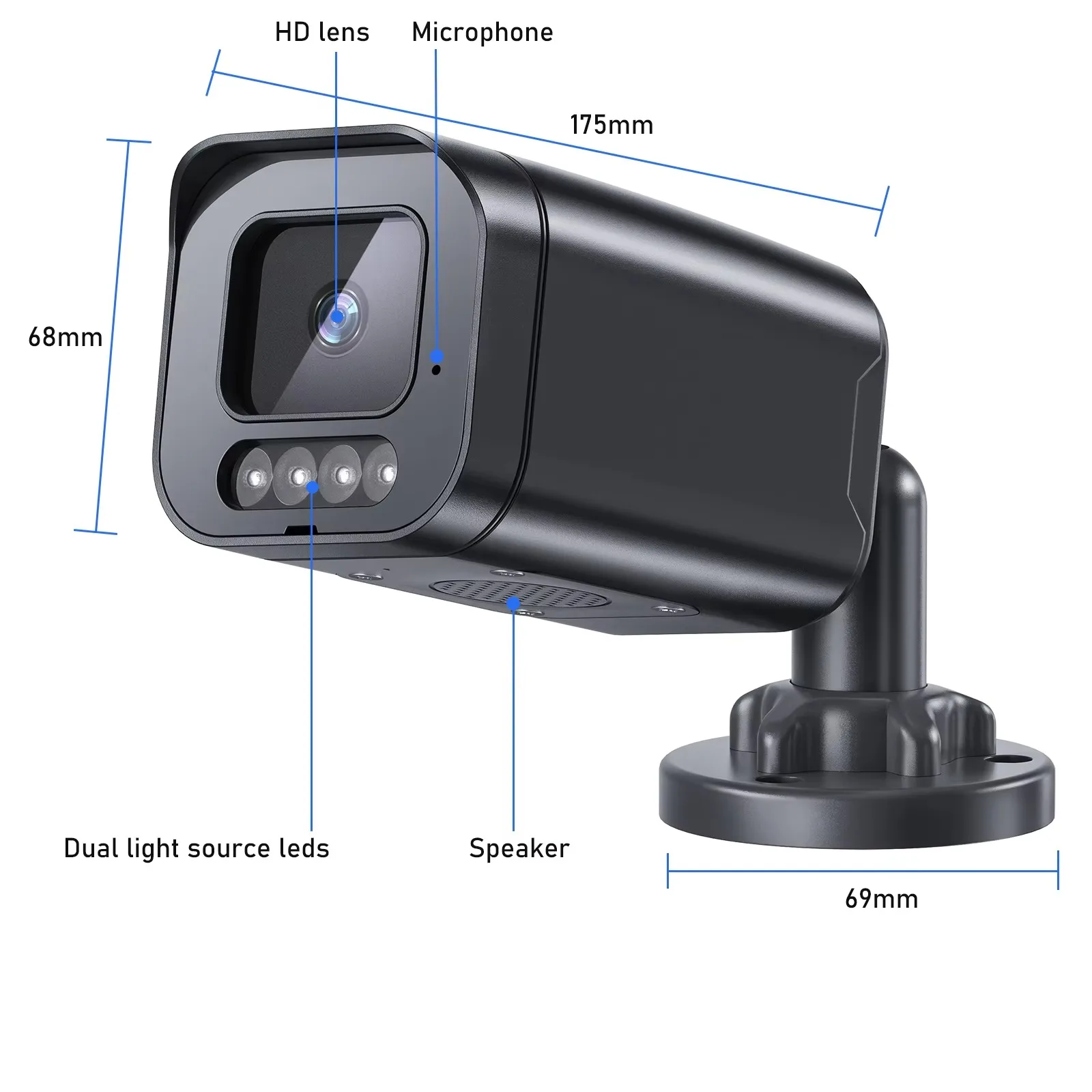 Gadinan WiFi Camera Outdoor Motion Detection 5MP Wireless Video Surveillance Camera Two Way Audio Color Night Vision iCSEE