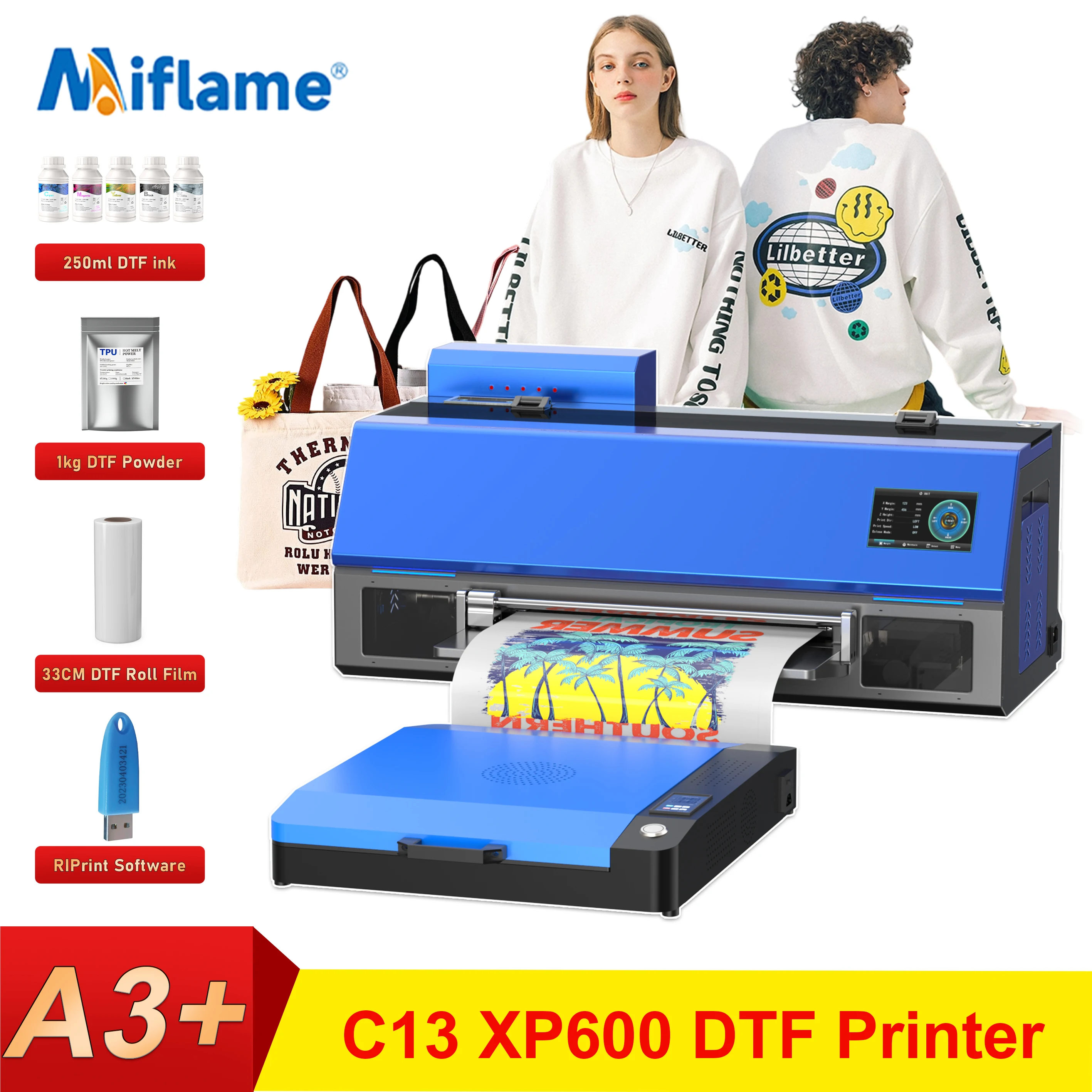

33CM DTF Printer For Epson XP600 A3 DTF Printing Machine For T shirt Clothes impresora dtf a3 Directly to Film Transfer Printer