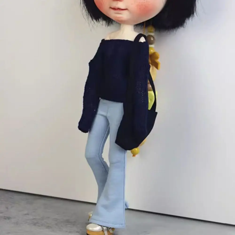 

Casual Wear Cute Bell-bottoms Trousers Fashion DIY Accessories Denim Pants Clothes Handmade for Blythe ob24 Dolls