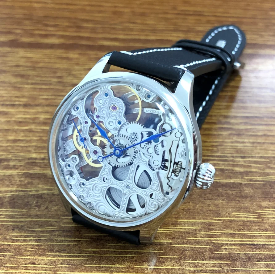 41mm ST3600SK Watch 316L Stainless Steel Case Spherical Crystal GEERVO CN6497 Skeleton Movement Mechanical Watch  GR0112-26