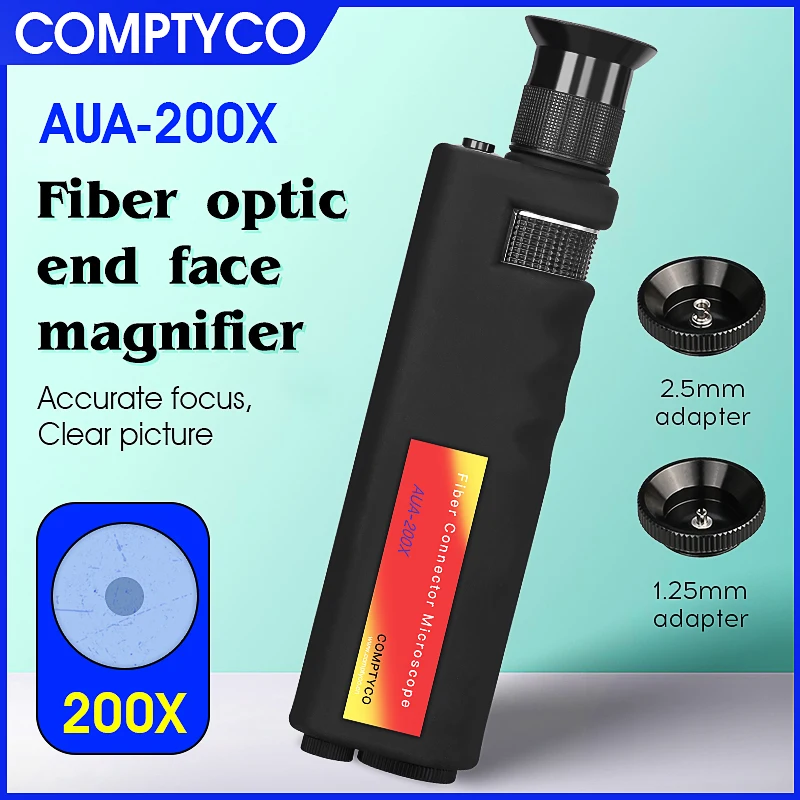 COMPTYCO AUA-200X/400X/200XD Fiber Optic Magnifying Glass 2.5MM(SC/FC/ST) 1.25MM(LC) Optical Fiber Connector Inspection Tool