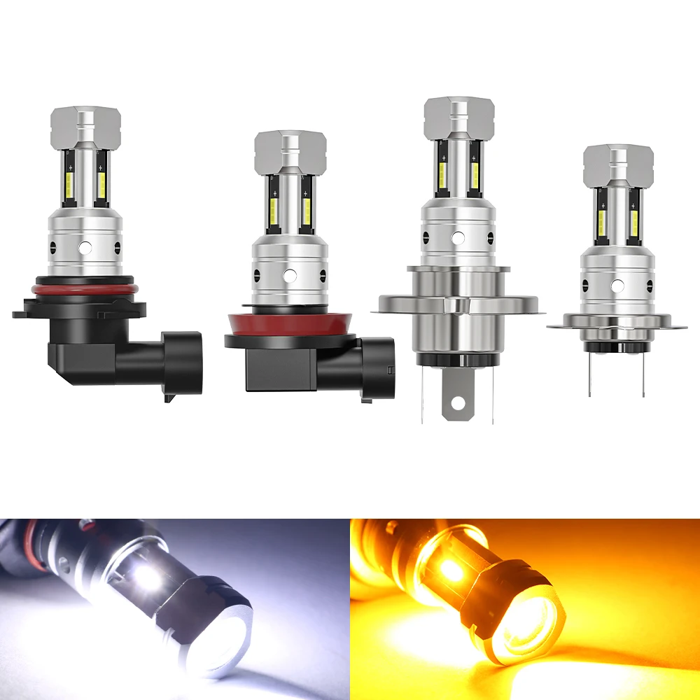 

2X Fog Light H7 H4 LED Bulb H8 H9 H11 9005 9006 H10 H16 9145 LED 4 1860 Chips Lens 12V Car Lamps Driving Auto Lamp Super Bright