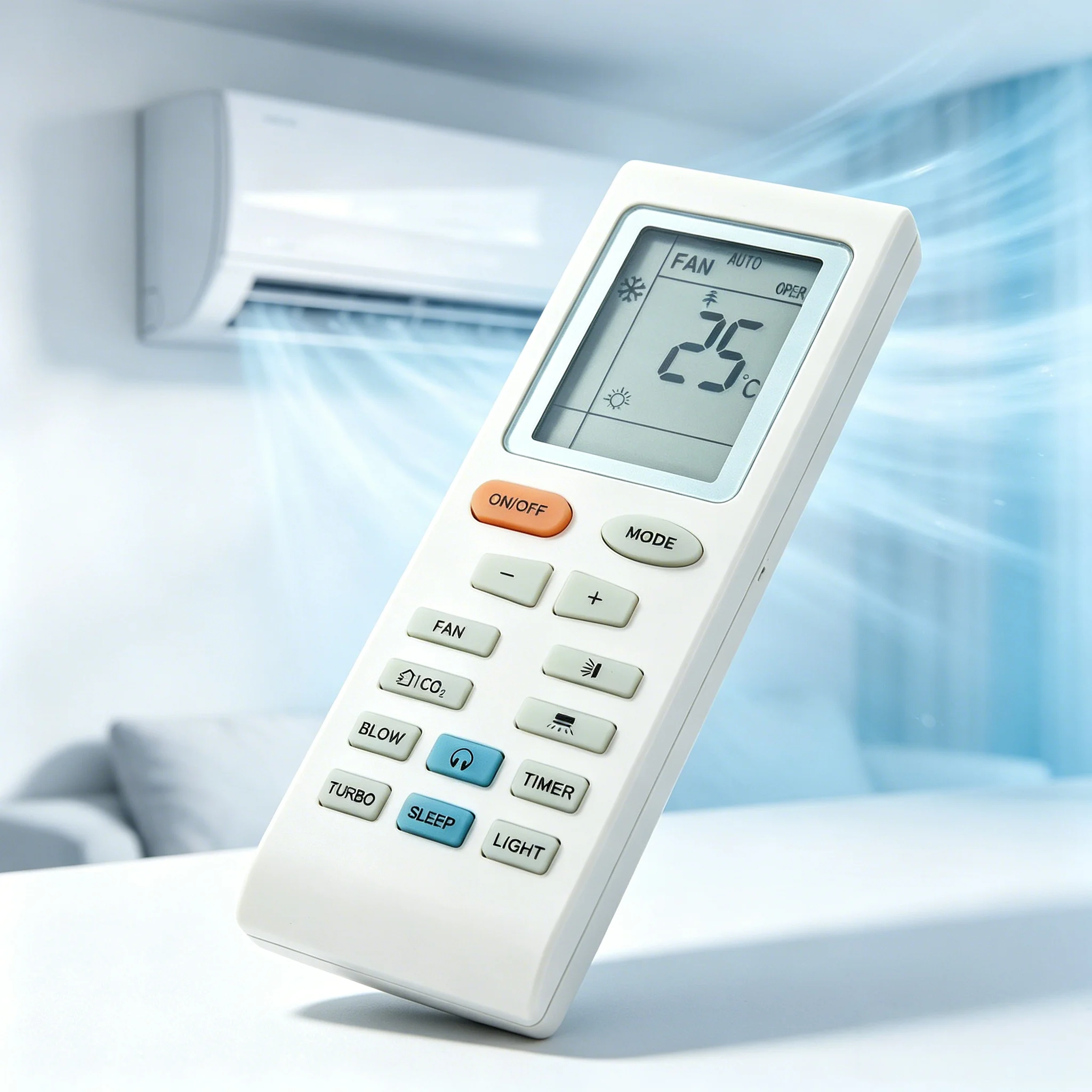 English Version AC Remote For Household Use, YB1FB1 steady transmission, easy to adjust cooling functions